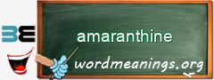 WordMeaning blackboard for amaranthine